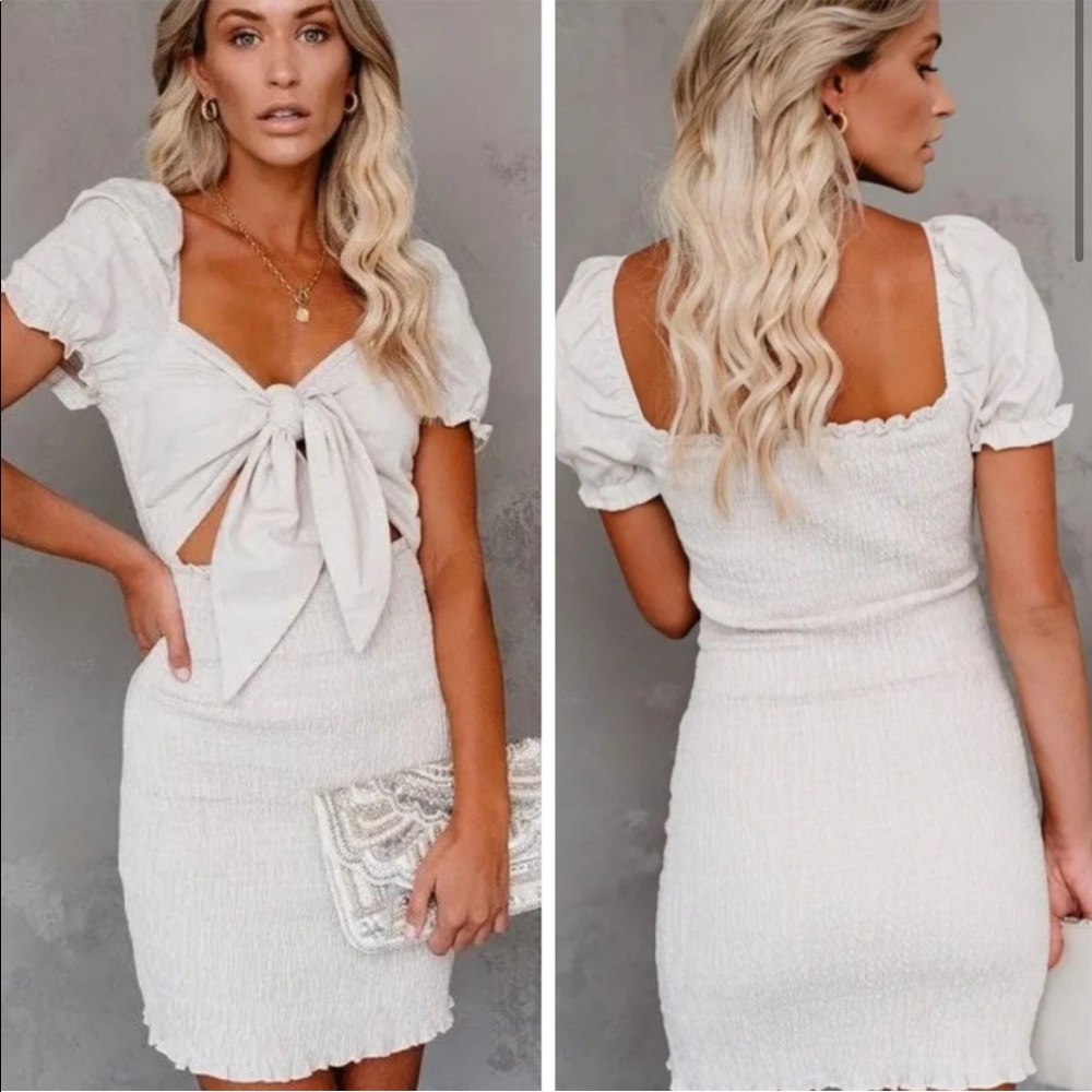 Vici puff smock mini dress